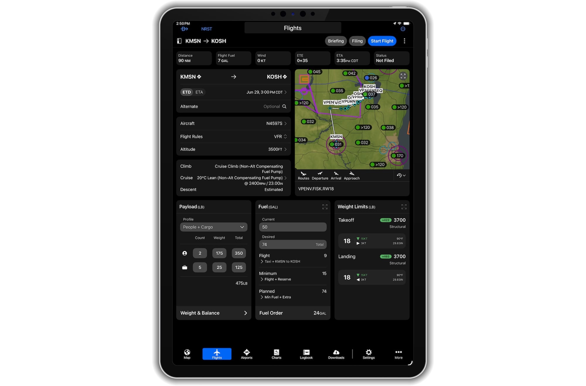 Garmin Pilot update introduces new Flights page and other enhancements